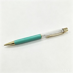 Turquoise Creative Empty Tube Ballpoint Pens, with Black Ink Pen Refill Inside, for DIY Glitter Epoxy Resin Crystal Ballpoint Pen Herbarium Pen Making, Golden, Turquoise, 140x10mm