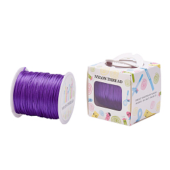 Розовато-лиловый Нейлоновая нить, гремучий атласный шнур, розовато-лиловый, 1.5 мм, около 100 ярдов / рулон (300 футов / рулон)