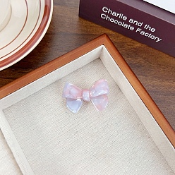 Фиолетовый Бантик из ацетата целлюлозы (смола) и женские заколки для волос из кожи аллигатора, аксессуары для волос для девочек и женщин, фиолетовые, 27x43 мм