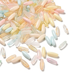 (52) Непрозрачная лаванда Окрашенные стеклянные бусины, продолговатый длинный овал, разнообразные, разноцветные, 12.5x4.5 мм, отверстие : 0.9~1 мм, Около 2857 шт / 1000 г