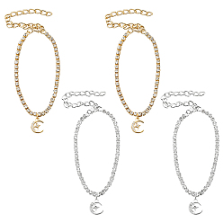 (52) Непрозрачная лаванда 4 шт. 2 Цвета: латунь и железо, стразы, подвески в виде звезд и луны для женщин, разноцветные, 8-1/4 дюйм (210 мм), 2 шт / цвет