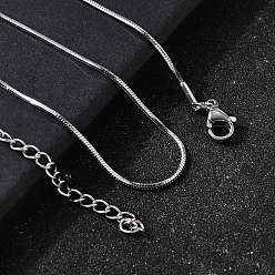 Нержавеющая Сталь Цвет 1.2мм 304 ожерелья из нержавеющей стали в виде змеиной цепи для женщин и мужчин, цвет нержавеющей стали, 17.72 дюйм (45 см)