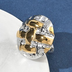 Золотой & Цвет Нержавеющей Стали 304 открытые кольца манжеты из нержавеющей стали, круглые, эффектные кольца, ионное покрытие (ip), золотые и нержавеющая сталь цвет, 25 мм, внутренний диаметр: 18 мм