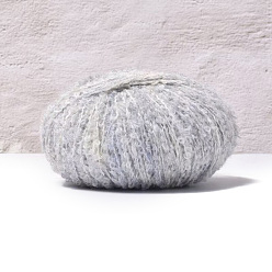 Гейнсборо Пряжа из шерсти и полиэстера, для ткачества, вязание крючком, светло-серые, 0.5 мм, 200м/моток