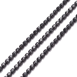 Реактивный Самолет Латунные цепочки со стразами и стразами, с пластиковыми бобин, горный хрусталь чашка цепи, 2~2.1 мм, 4.92 футы (1.5 м) / мешок