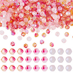 (52) Непрозрачная лаванда 390шт. 3 цвета прозрачные цвета стеклянный бисер, двухконусные, разноцветные, 4x4 мм, отверстие : 1 мм, 130 шт / цвет