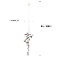 Dragonfly Стеклянные подвесные украшения, ловцы солнца с кисточками в форме сердца/капли для украшения дома и улицы, стрекоза, 300 мм
