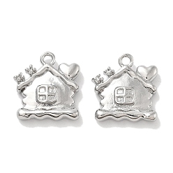 Платина Микро проложить кубического циркония подвески, без кадмия, без никеля и без свинца, прелести дома, платина, 13x12x3 мм, отверстие : 1.2 мм