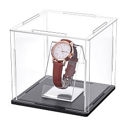 Прозрачный Прозрачные акриловые витрины для часов, держатель для наручных часов с наклонной задней частью, акриловые коробки дисплея, прозрачные, 7.2x4.45x5.15 см