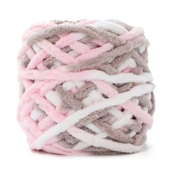 Розовый Мягкая полиэфирная пряжа для вязания крючком, толстая пряжа для шарфа, пакет, изготовление подушек, сегмент окрашенный, туманная роза, 7 мм, около 43.74 ярдов (40 м) / моток