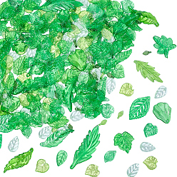 (52) Непрозрачная лаванда 180 шт 5 стили прозрачные акриловые подвески, лист, разноцветные, 10.5~42x5~18.5x2~5 мм, отверстие : 1~5 мм