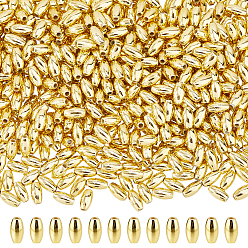 Golden Plated 1000Pcs Plating Eco-Friendly Plastic Beads, Oval, Golden Plated, 6x3mm, Hole: 1mm
