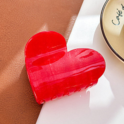 Красный Заколки для волос в форме сердечка из ацетата целлюлозы, аксессуары для волос для женщин и девушек, красные, 86x72x59 мм