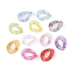 (52) Непрозрачная лаванда Уф-покрытие прозрачные акриловые бусины, радужный, твист, разноцветные, 19x14x4 мм, внутренний диаметр: 11x5 мм