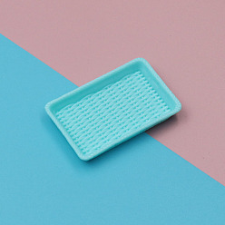 Светло-Голубой Пластиковая мини модель, аксессуары для кукольного домика с микро-ландшафтом, притворяясь опорными украшениями, прямоугольные, Небесно-голубой, 50x32 мм