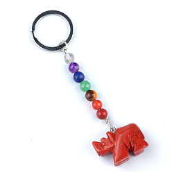 Красный Камень Брелок из красной яшмы, с кварцевым резонатором, аметист, ляпис, авантюрин, красный агат, красная яшма, носорог, 10 см