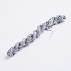 Gray Nylon Thread, Nylon Jewelry Cord for Custom Woven Bracelets Making, Gray, 1mm, about 26.24 yards(24m)/bundle, 10bundles/bag, about 262.46 yards(240m)/bag
