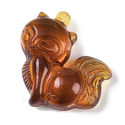 Седло Коричневый Стеклянные подвески, лиса прелести, седло коричневый, 36.5x34.5x12 мм, отверстие : 0.8 мм