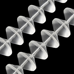 Clear Frosted & Baking Paint Transparent Glass Beads Strands, Rondelle, Clear, 14x10mm, Hole: 1.2mm, about 60pcs/strand, 23.62''(60cm)