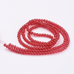 Red Spray Painted Crackle Glass Beads Strands, Round, Red, 4mm, Hole: 1.1~1.3mm, about 200pcs/strand, 31.4 inch