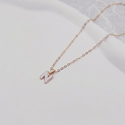 Letter N Ожерелья с подвесками из сплава и белой эмали, золотые, Письмо N, 17.72 дюйм (45 см)