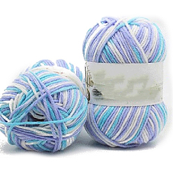 Farbig 5-fädiges segmentgefärbtes Milchbaumwollgarn, zum Stricken von Mützen, Decken, Schals und Kleidung, Farbig, 2.5 mm, 50g/Strang