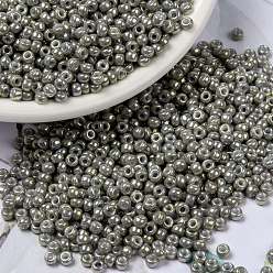 (RR1865) Opaque Smoke Gray Luster MIYUKI Round Rocailles Beads, Japanese Seed Beads, (RR1865) Opaque Smoke Gray Luster, 8/0, 3mm, Hole: 1mm, about 422~455pcs/bottle, 10g/bottle