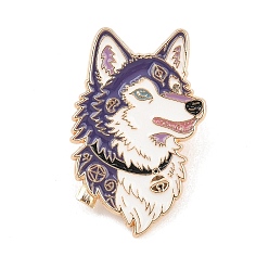 Волк Эмалевые булавки, булавки для лацканов из сплава для одежды рюкзака, золотой свет, волк, 35.5x22 мм