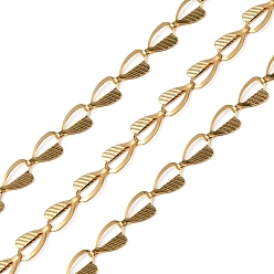 Золотой 304 цепи из нержавеющей стали ссылка, ионное покрытие (ip), несварные, с катушкой, сердце, золотые, 9x5.5x2 мм