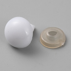 White Plastic Safety Eyes, with Gasket, Half Round Craft Eyes for Crochet Toy and Stuffed Animals, White, 17x14mm