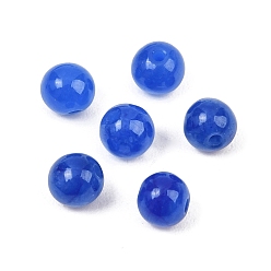 Blue Natural Myanmar Jade Burmese Jade Beads, Dyed, Smooth Round, Blue, 6mm, Hole: 1mm