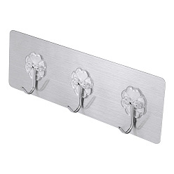 Серебро Самоклеящиеся акриловые настенные крючки-вешалки, серебряные, 59x185x19 мм