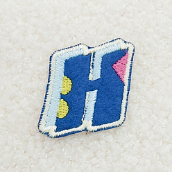 Letter H Computerized Embroidery Cloth Iron on/Sew on Patches, Costume Accessories, Appliques, Letter.H, 34x33mm
