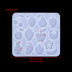 Белый DIY силиконовые формы для кулона, изготовление украшений, формы для литья смолы, для уф-смолы, изготовление ювелирных изделий из эпоксидной смолы, квадратный, белые, 110x120x4 мм