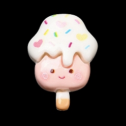 Ice Cream Мультяшные непрозрачные кабошоны из смолы, для изготовления ювелирных изделий, мороженое, 27x19x10 мм