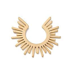 Золотой Латунные кабошоны, свет солнца, золотые, 30.5x34x1 мм