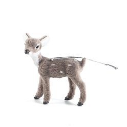 Олень Рождественские тканевые плюшевые украшения с подвесками в виде животных, для подвесных украшений на елку, олень, 80x80x25 мм