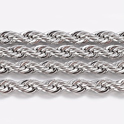 Нержавеющая Сталь Цвет Устойчивые к потускнению 304 тросовые цепи из нержавеющей стали, с катушкой, несварные, цвет нержавеющей стали, 2.3x2.3 мм, около 32.8 футов (10 м) / рулон