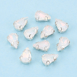 Кристалл Пришить бусины монте из стразов, с настройками латуни, аксессуары для одежды, слеза, кристалл, 8x5.3x3.9 мм, отверстие : 0.9 мм, около 2000 шт / упаковка