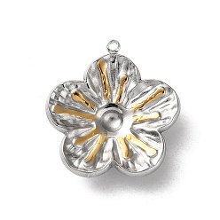 Золотой & Цвет Нержавеющей Стали 304 подвески из нержавеющей стали со стразами, цветочный шарм, золотые и нержавеющая сталь цвет, пригодный для 3.5 стразами мм, 24x22x5 мм, отверстие : 1.5 мм