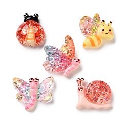 (52) Непрозрачная лаванда Прозрачные смолы кабошоны, разнообразные, с блеском порошок, разноцветные, 20~23x20~27x7~9.5 мм