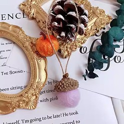 чертополох Украшения из желудей из шерстяного фетра, осенние подвесные украшения для украшения рождественской елки, чертополох, 30.5x22 мм