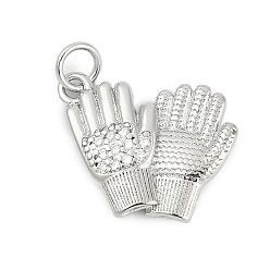 Платина Латунные микро проложить кубического циркония подвески, перчатки чары, долговечный, стойки покрытие, без свинца и без кадмия, с целью перехода в кольце, платина, 15x19x3 мм, отверстие : 3.5 мм