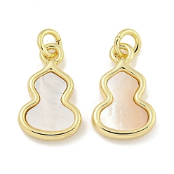 Настоящее золото 18K Латунные подвески в виде морской ракушки и тыквы, с прыжковых колец, реальный 18 k позолоченный, 13x8x2 мм, отверстие : 2.5 мм