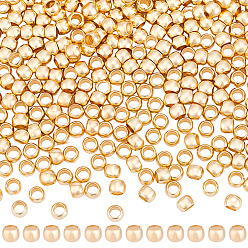 Real 14K Gold Filled 3пакеты латунных обжимных бусин, долговечный, real 14 k золото заполнено, 3x2.3 мм, отверстие : 1.8 мм