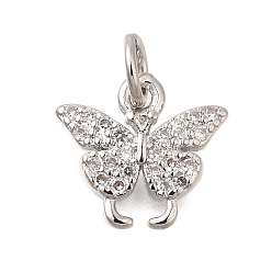 Платина Латунь с микропокрытием, без свинца и без кадмия, долговечный, бабочка, платина, 10.5x11.5x1.5 мм, отверстие : 3.5 мм