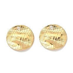 Золотой 304 подвески из нержавеющей стали, плоские круглые прелести, ионное покрытие (ip), золотые, 18x18.5x1 мм, отверстие : 2.5 мм