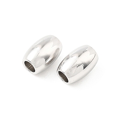 Plaqué Platine Véritable Perles en laiton shegrace, baril, sans cadmium et sans nickel et sans plomb, Platine plaqué, 6x4mm, Trou: 2mm