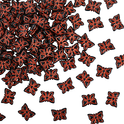 Бабочка 100 непрозрачные акриловые бусины, красный цвет заплетен, бабочка, 11x14.5x5 мм, отверстие : 1.8 мм