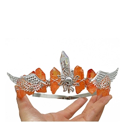 Другие Кварцы Натуральные гальванические кварцевые резинки для волос, крылья с солнечными коронами-резинками для волос для женщин и девочек, 350x150 мм